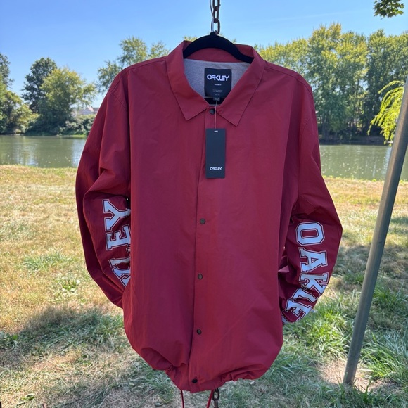 Oakley Other - Oakley Jacket Mens XXL Nylon Icon Coach Sleeve Spellout Lightweight Buttons NEW